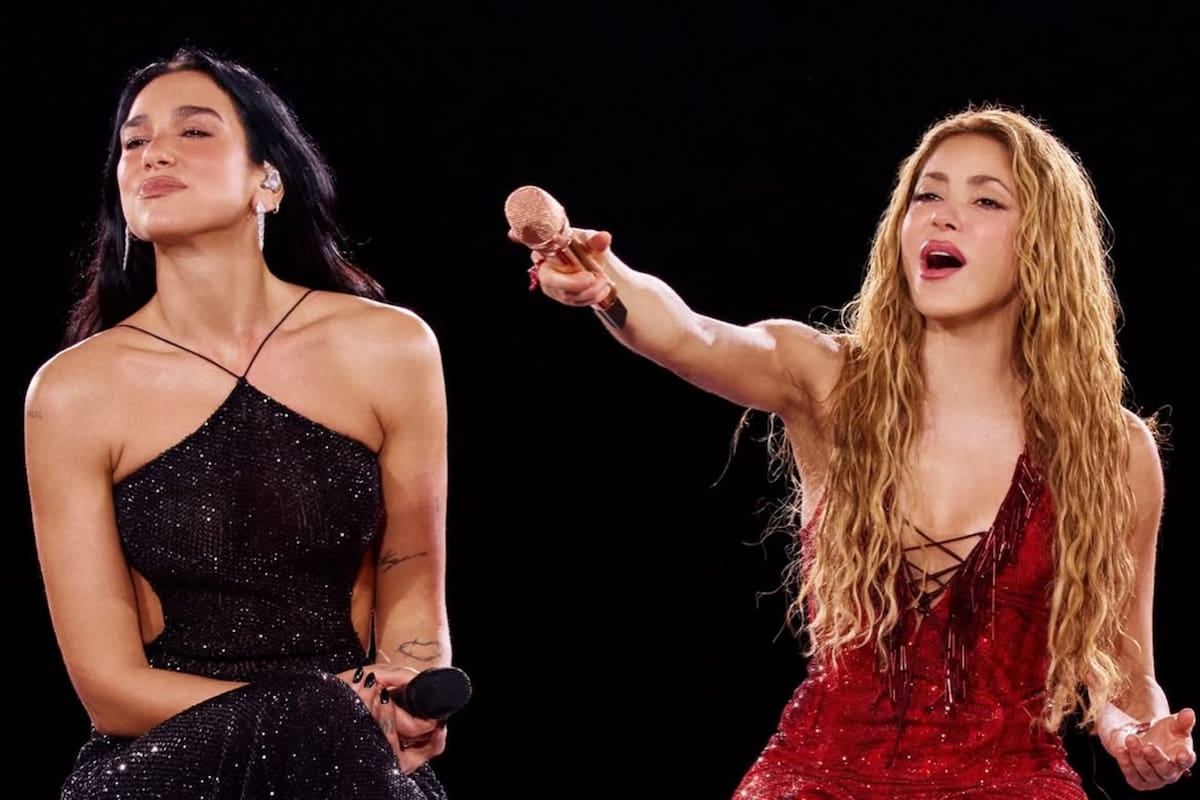 Shakira y Dua Lipa sellaron en Madrid un cruce largamente esperado por sus fans